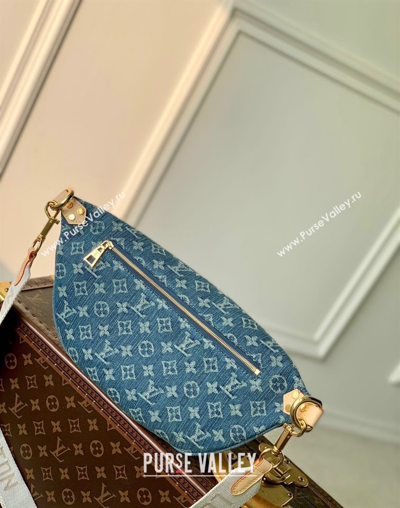 Louis Vuitton High Rise Belt Bag/Bumbag in Blue Monogram Denim M46837 2024 (KI-240117091)