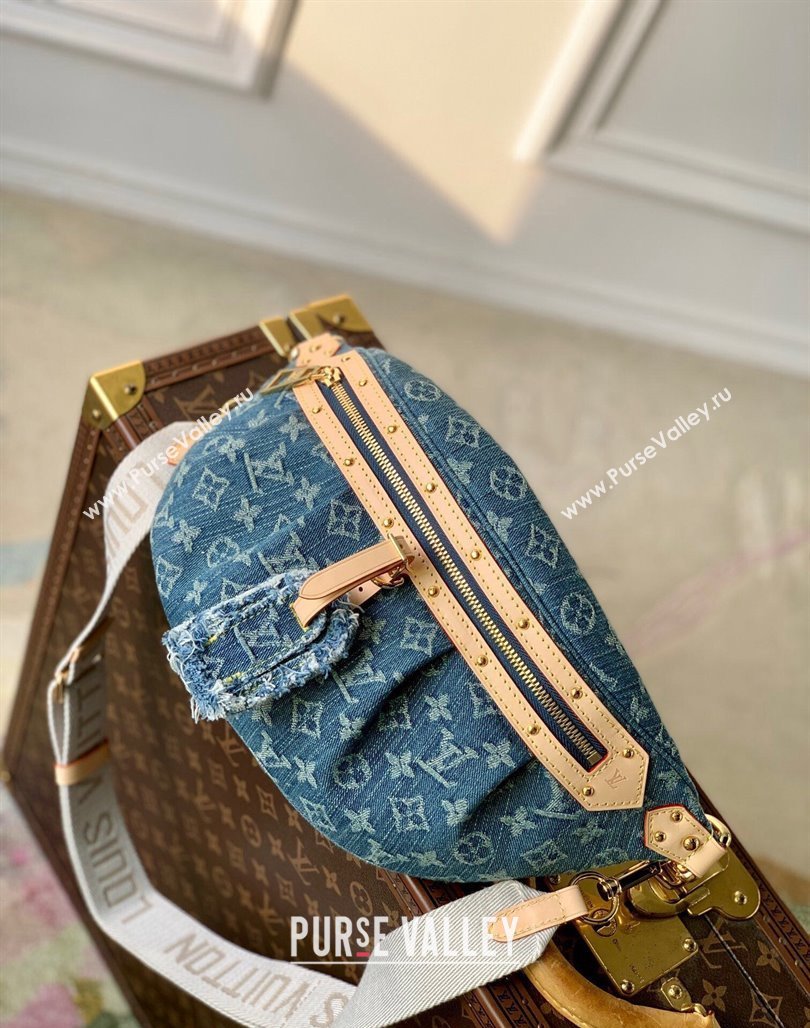 Louis Vuitton High Rise Belt Bag/Bumbag in Blue Monogram Denim M46837 2024 (KI-240117091)