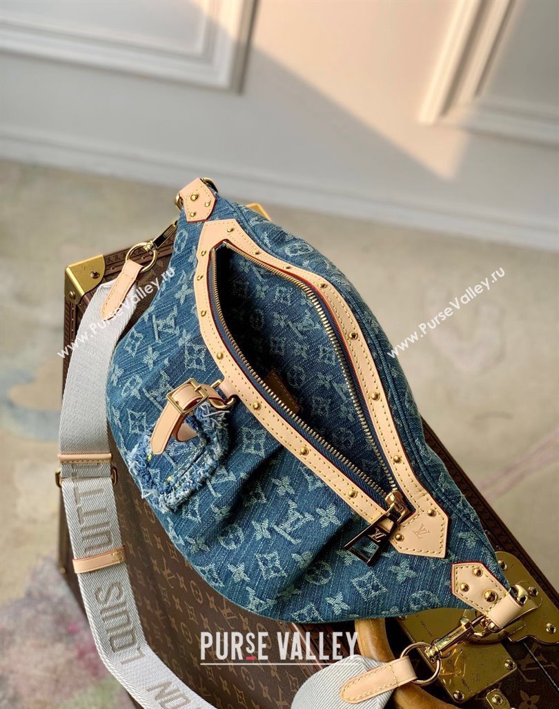 Louis Vuitton High Rise Belt Bag/Bumbag in Blue Monogram Denim M46837 2024 (KI-240117091)