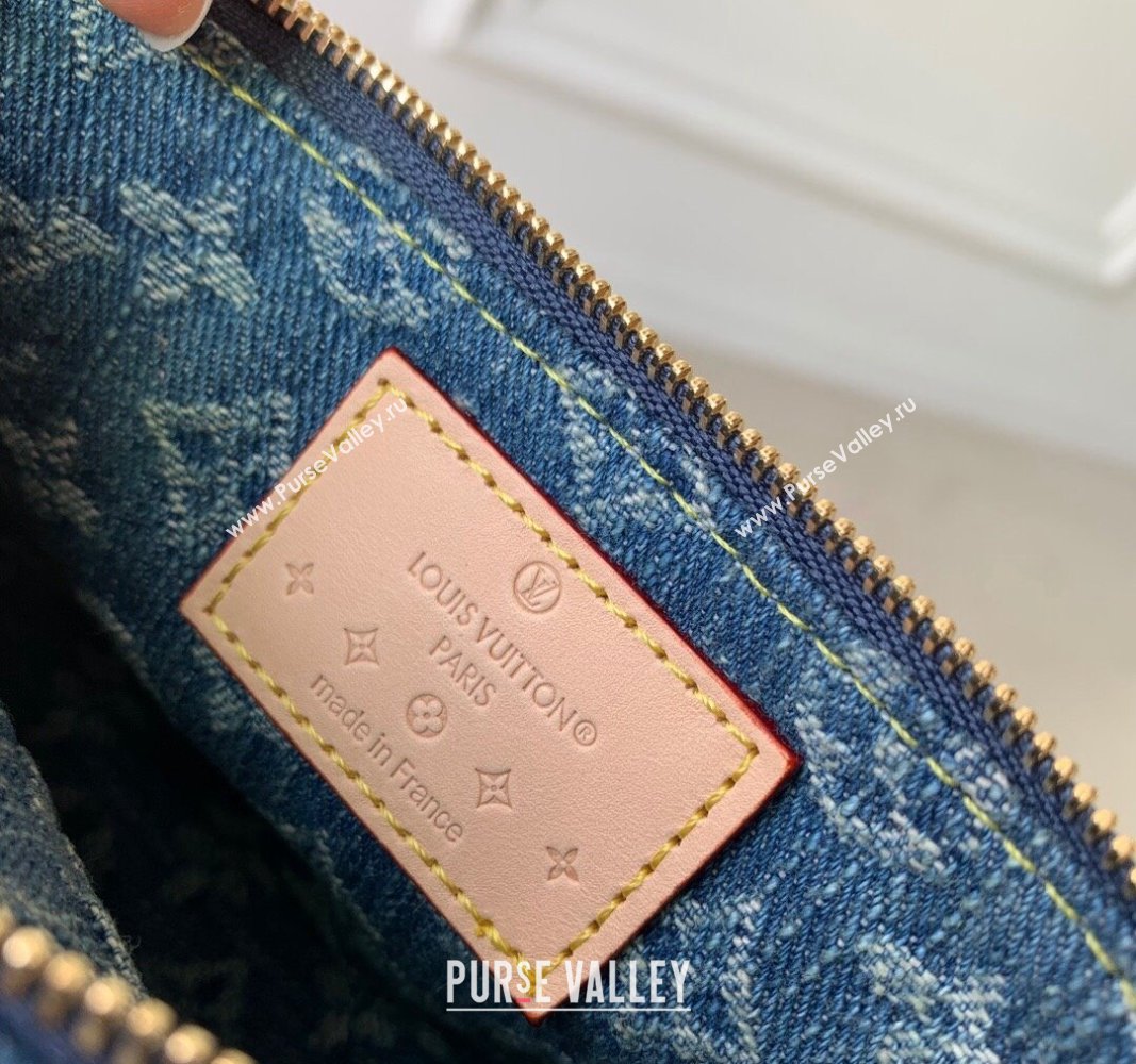 Louis Vuitton Mini Pochette Accessoires Bag On Chain in Blue Monogram Denim M82960 2024 (KI-240117095)