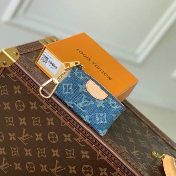 Louis Vuitton Key Pouch in Blue Monogram Denim M82961 2024 (KI-240117096)