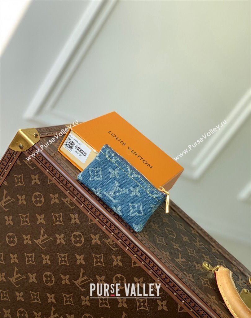 Louis Vuitton Key Pouch in Blue Monogram Denim M82961 2024 (KI-240117096)