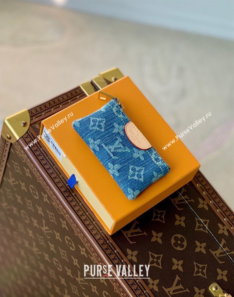 Louis Vuitton Key Pouch in Blue Monogram Denim M82961 2024 (KI-240117096)