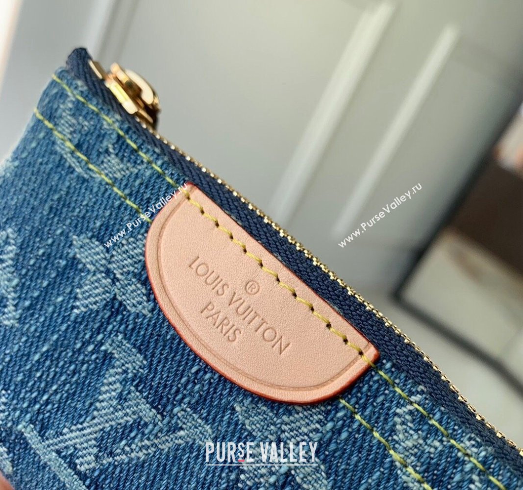 Louis Vuitton Key Pouch in Blue Monogram Denim M82961 2024 (KI-240117096)