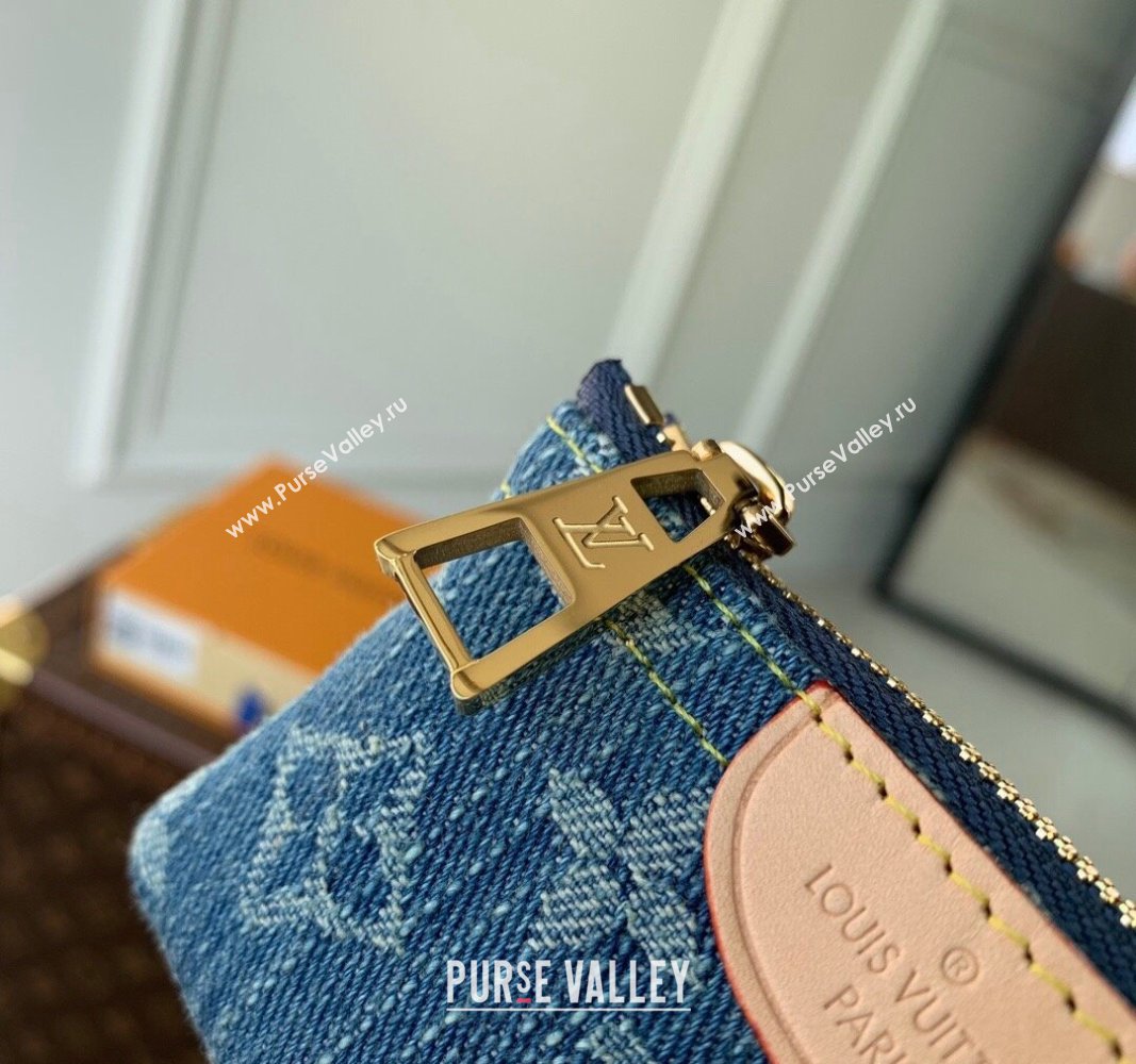 Louis Vuitton Key Pouch in Blue Monogram Denim M82961 2024 (KI-240117096)