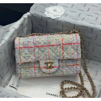 Chanel Classic Tweed Mini Flap Bag A69900 White/Multicolor 2024 0116 (yezi-240116021)