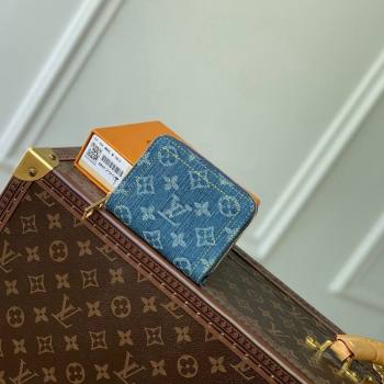 Louis Vuitton Zippy Coin Purse Wallet in Blue Monogram Denim M82957 2024 (KI-240117097)