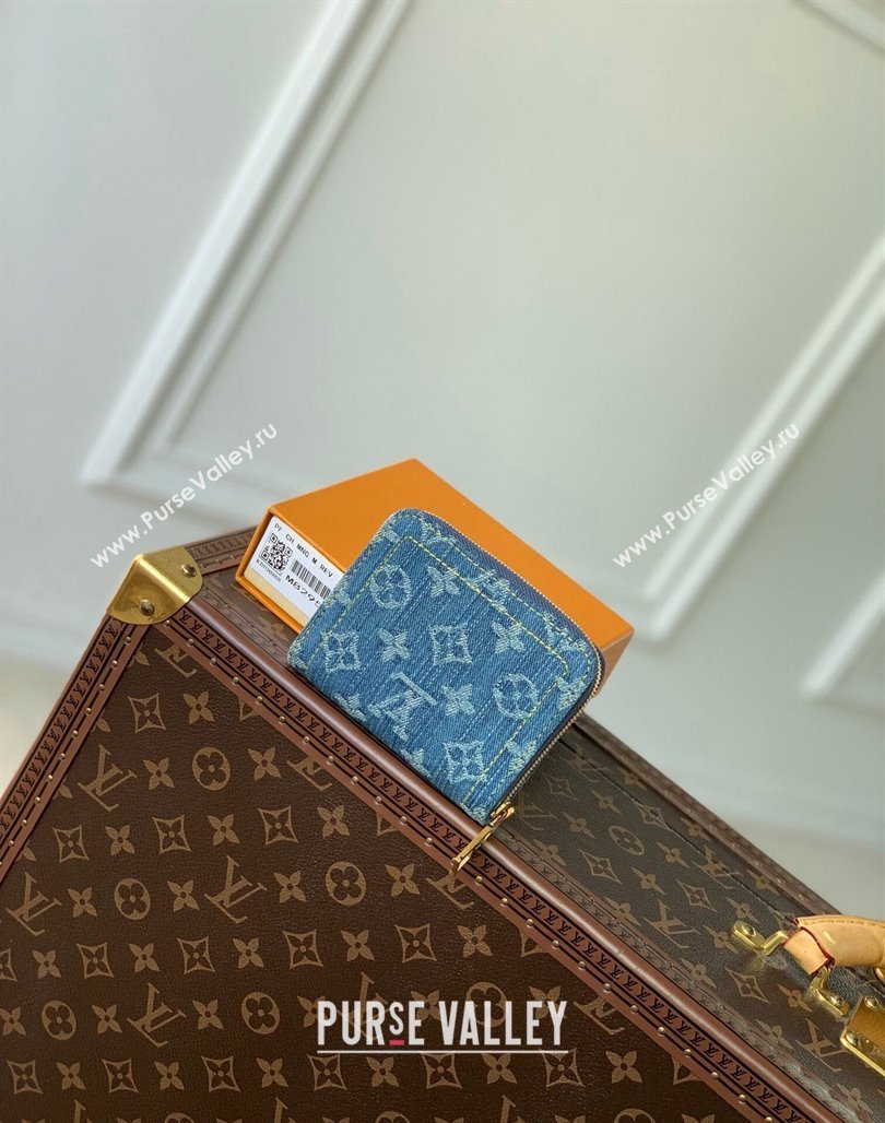 Louis Vuitton Zippy Coin Purse Wallet in Blue Monogram Denim M82957 2024 (KI-240117097)