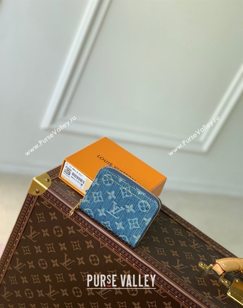 Louis Vuitton Zippy Coin Purse Wallet in Blue Monogram Denim M82957 2024 (KI-240117097)