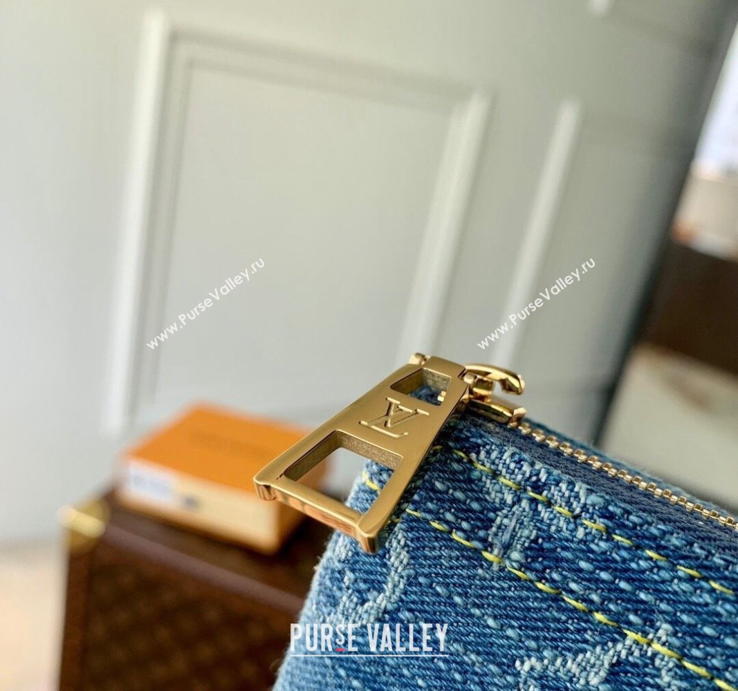 Louis Vuitton Zippy Coin Purse Wallet in Blue Monogram Denim M82957 2024 (KI-240117097)