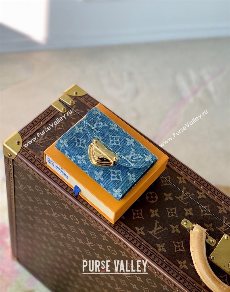 Louis Vuitton New LV Remix Victorine Wallet in Blue Monogram Denim M82959 2024 (KI-240117098)