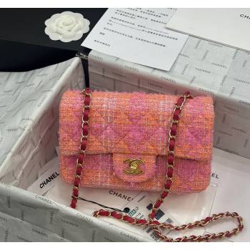 Chanel Classic Tweed Mini Flap Bag A69900 Coral Pink 2024 0116 (yezi-240116023)