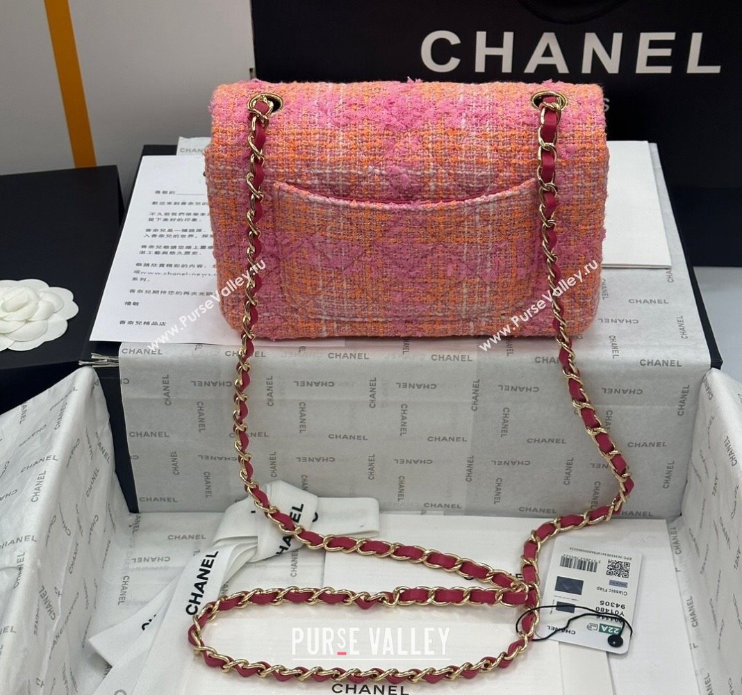 Chanel Classic Tweed Mini Flap Bag A69900 Coral Pink 2024 0116 (yezi-240116023)