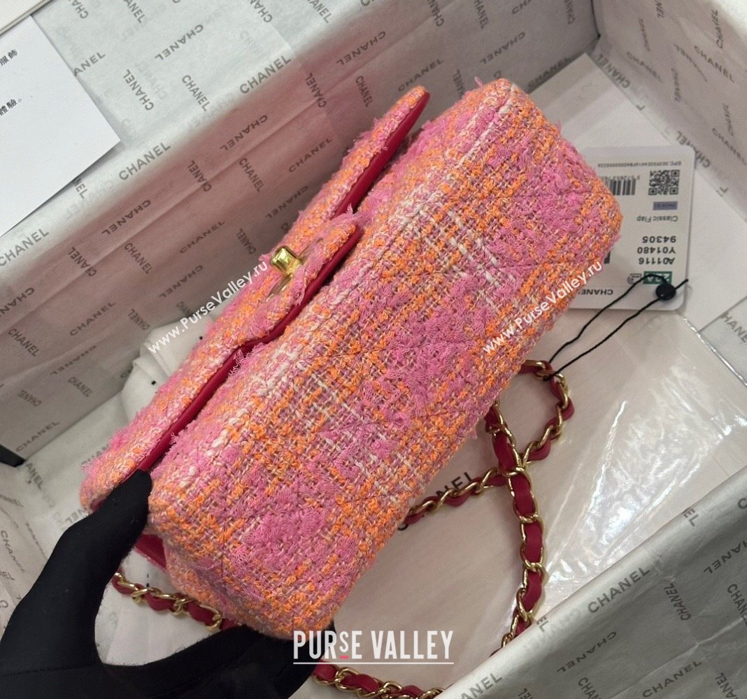 Chanel Classic Tweed Mini Flap Bag A69900 Coral Pink 2024 0116 (yezi-240116023)