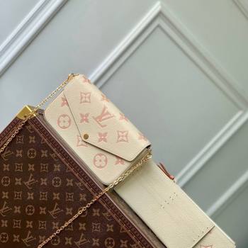 Louis Vuitton Felicie Pochette Chain Mini bag in Bicolor Monogram Leather M69977 Pink 2024 (KI-240117100)