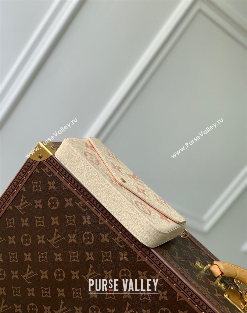 Louis Vuitton Felicie Pochette Chain Mini bag in Bicolor Monogram Leather M69977 Pink 2024 (KI-240117100)