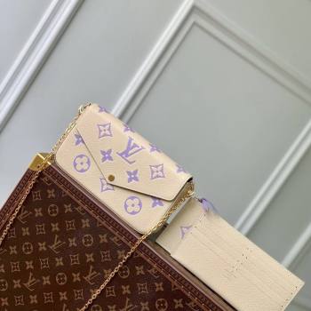 Louis Vuitton Felicie Pochette Chain Mini bag in Bicolor Monogram Leather M69977 Purple 2024 (KI-240117101)