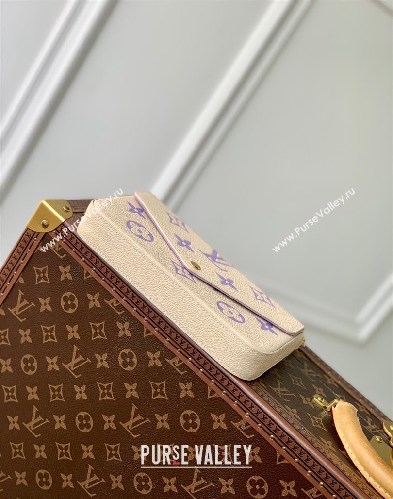 Louis Vuitton Felicie Pochette Chain Mini bag in Bicolor Monogram Leather M69977 Purple 2024 (KI-240117101)