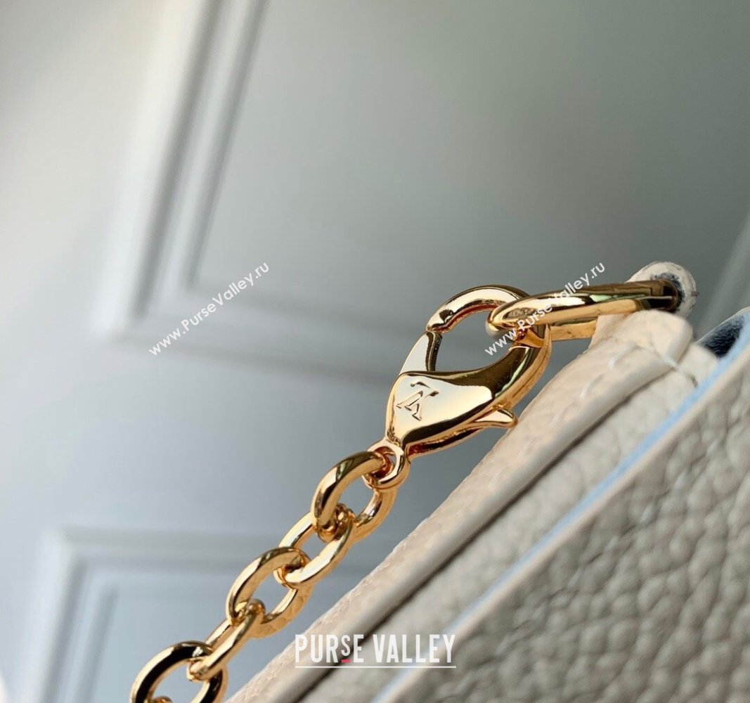 Louis Vuitton Felicie Pochette Chain Mini bag in Bicolor Monogram Leather M69977 Blue 2024 (KI-240117102)