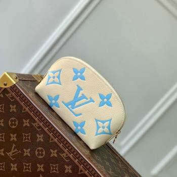 Louis Vuitton Cosmetic Pouch PM bag in Bicolor Monogram Leather M45951 Blue 2024 (KI-240117103)