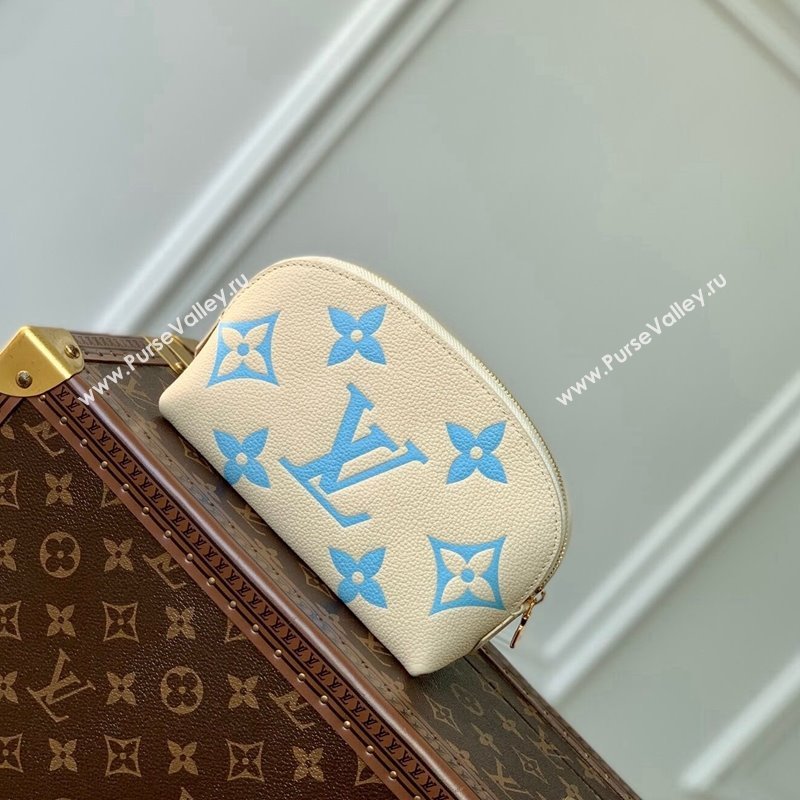 Louis Vuitton Cosmetic Pouch PM bag in Bicolor Monogram Leather M45951 Blue 2024 (KI-240117103)