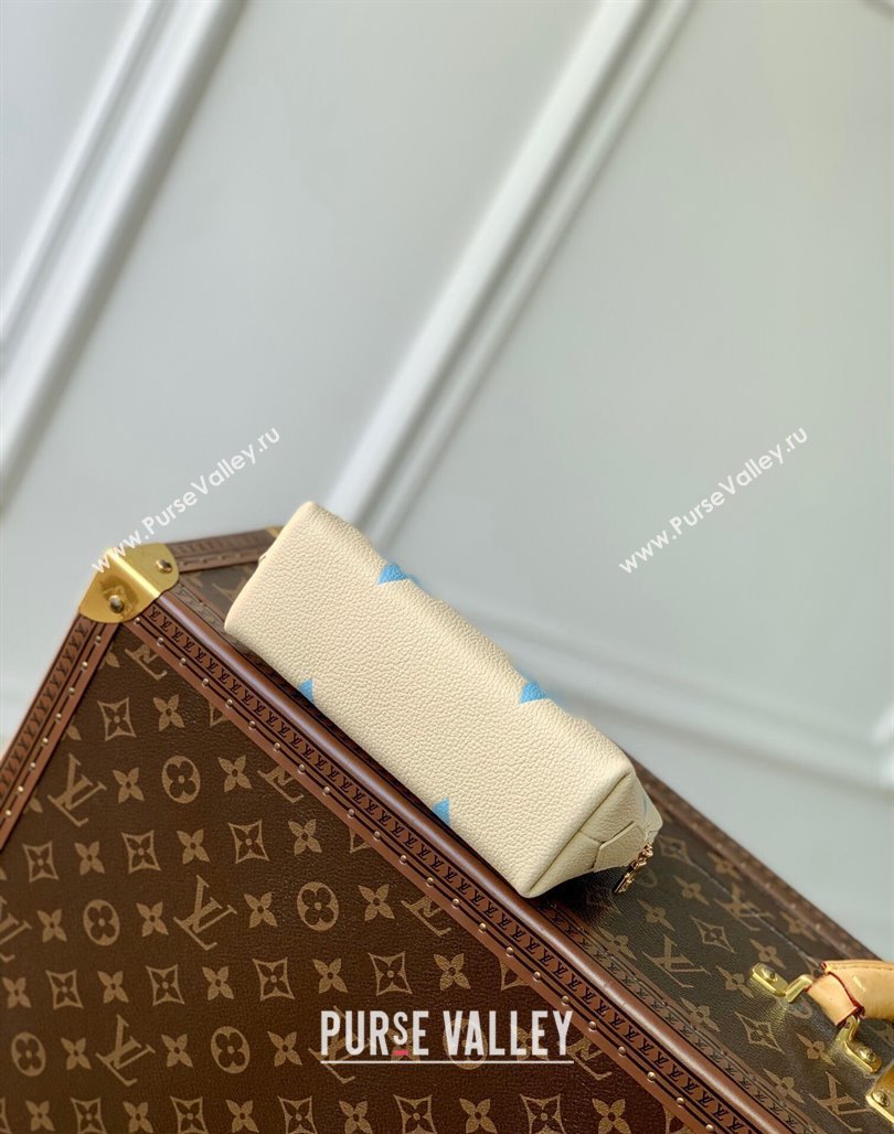 Louis Vuitton Cosmetic Pouch PM bag in Bicolor Monogram Leather M45951 Blue 2024 (KI-240117103)