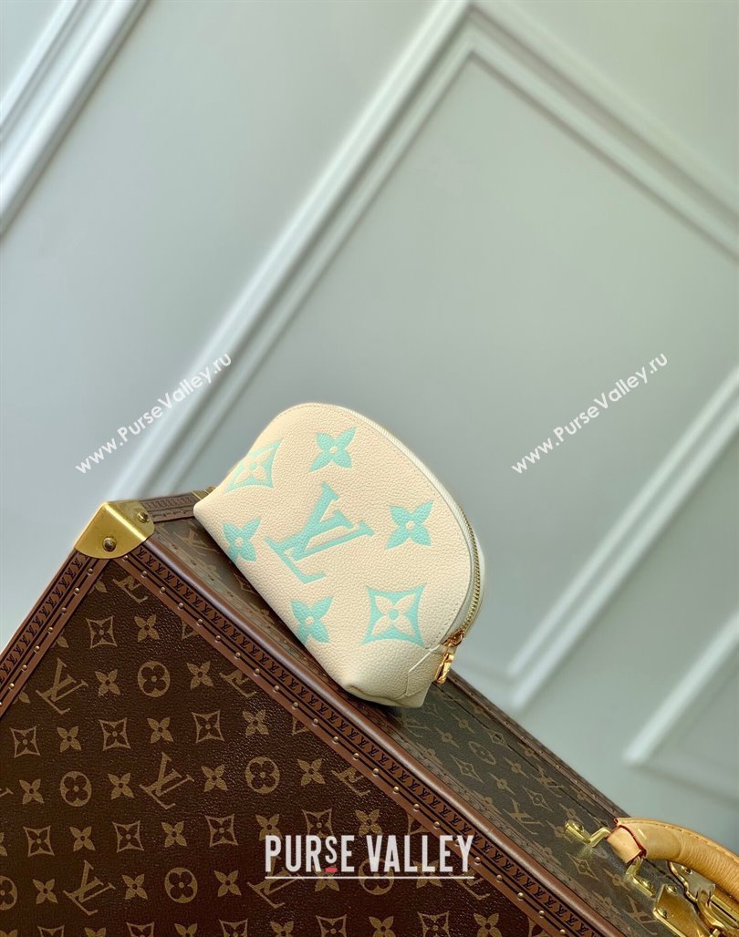 Louis Vuitton Cosmetic Pouch PM bag in Bicolor Monogram Leather M45951 Green 2024 (KI-240117104)