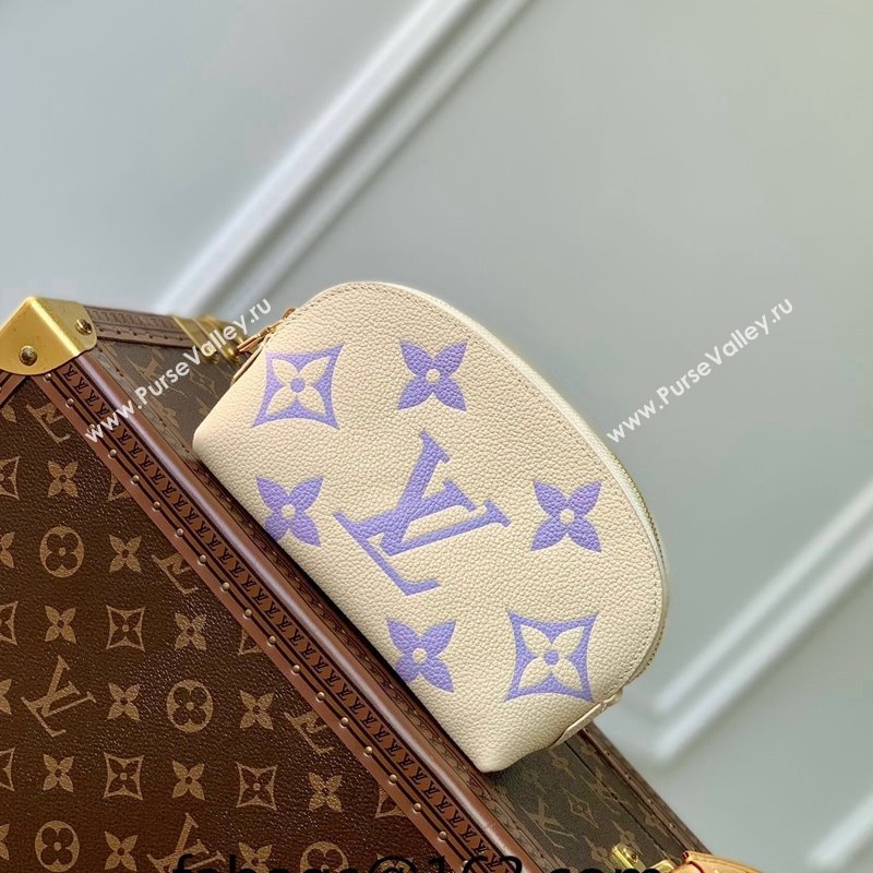 Louis Vuitton Cosmetic Pouch PM bag in Bicolor Monogram Leather M45951 Purple 2024 (KI-240117105)