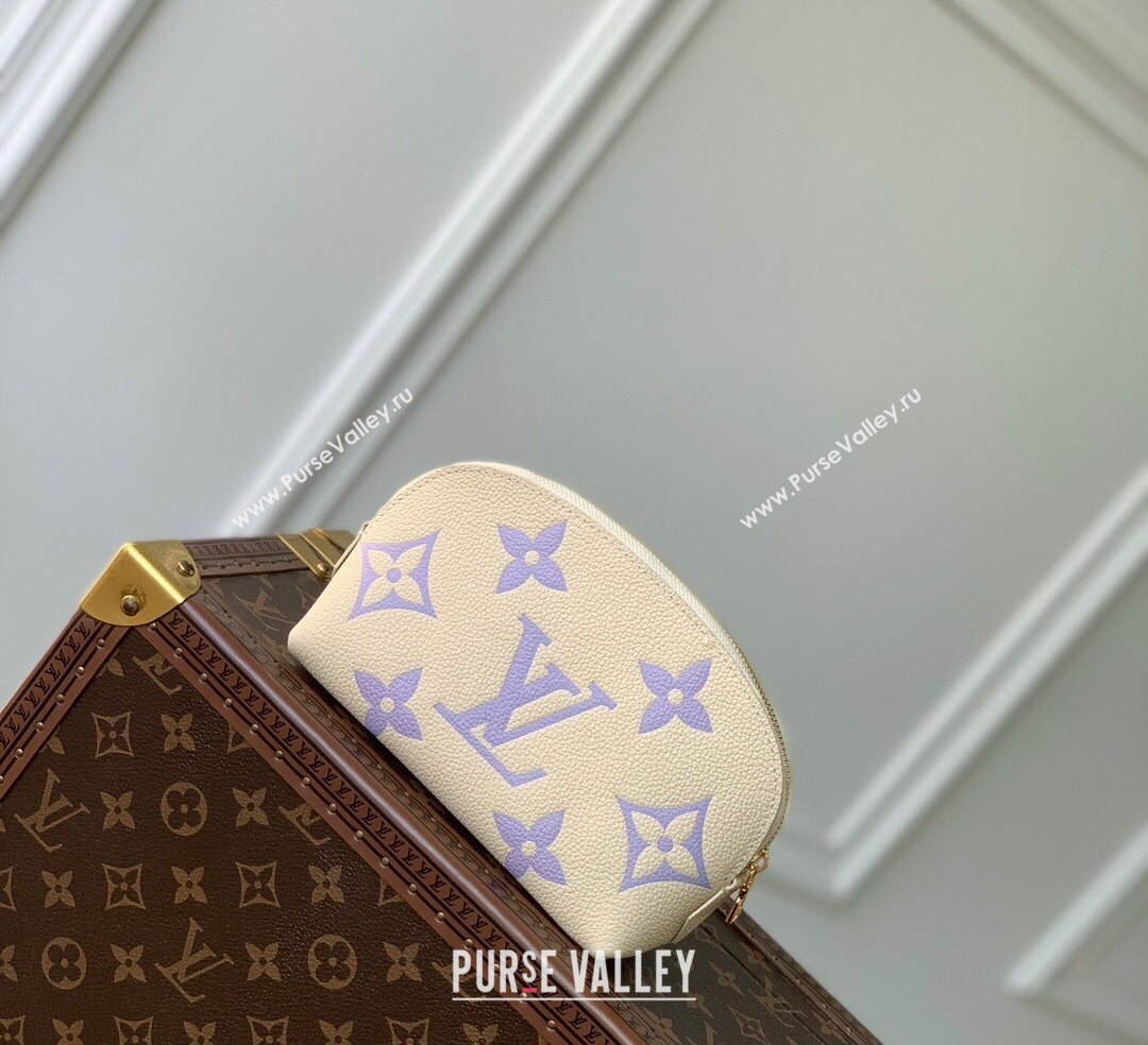 Louis Vuitton Cosmetic Pouch PM bag in Bicolor Monogram Leather M45951 Purple 2024 (KI-240117105)