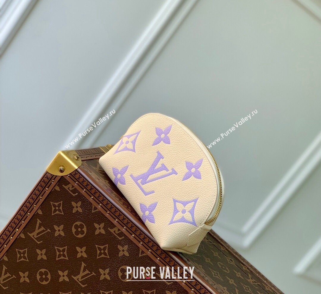 Louis Vuitton Cosmetic Pouch PM bag in Bicolor Monogram Leather M45951 Purple 2024 (KI-240117105)