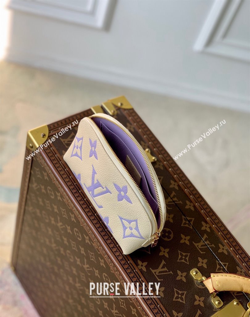 Louis Vuitton Cosmetic Pouch PM bag in Bicolor Monogram Leather M45951 Purple 2024 (KI-240117105)