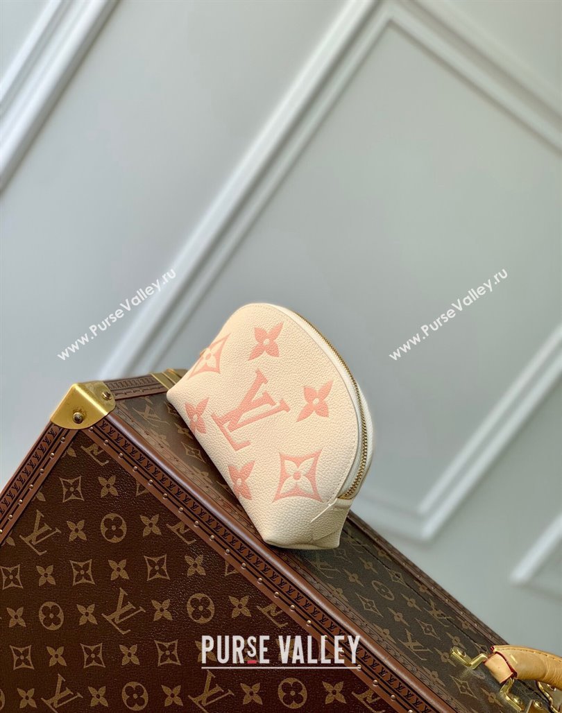 Louis Vuitton Cosmetic Pouch PM bag in Bicolor Monogram Leather M45951 Pink 2024 (KI-240117106)