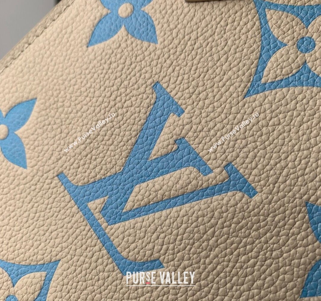 Louis Vuitton Petit Sac Plat Mini Tote Bag in Bicolor Monogram Leather M81416 Blue 2024 (KI-240117107)