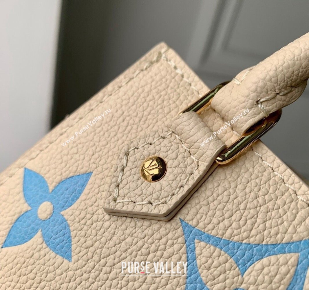 Louis Vuitton Petit Sac Plat Mini Tote Bag in Bicolor Monogram Leather M81416 Blue 2024 (KI-240117107)