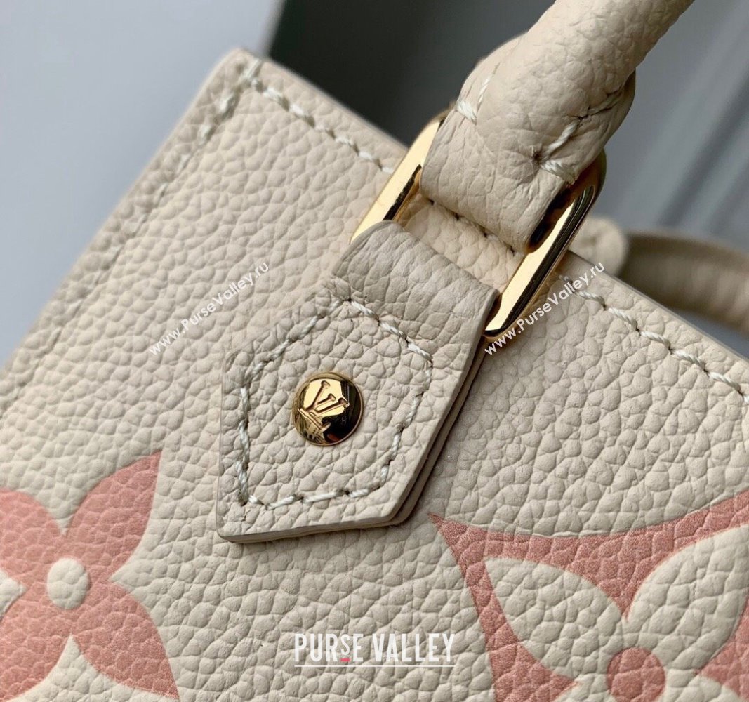 Louis Vuitton Petit Sac Plat Mini Tote Bag in Bicolor Monogram Leather M81416 Pink 2024 (KI-240117108)