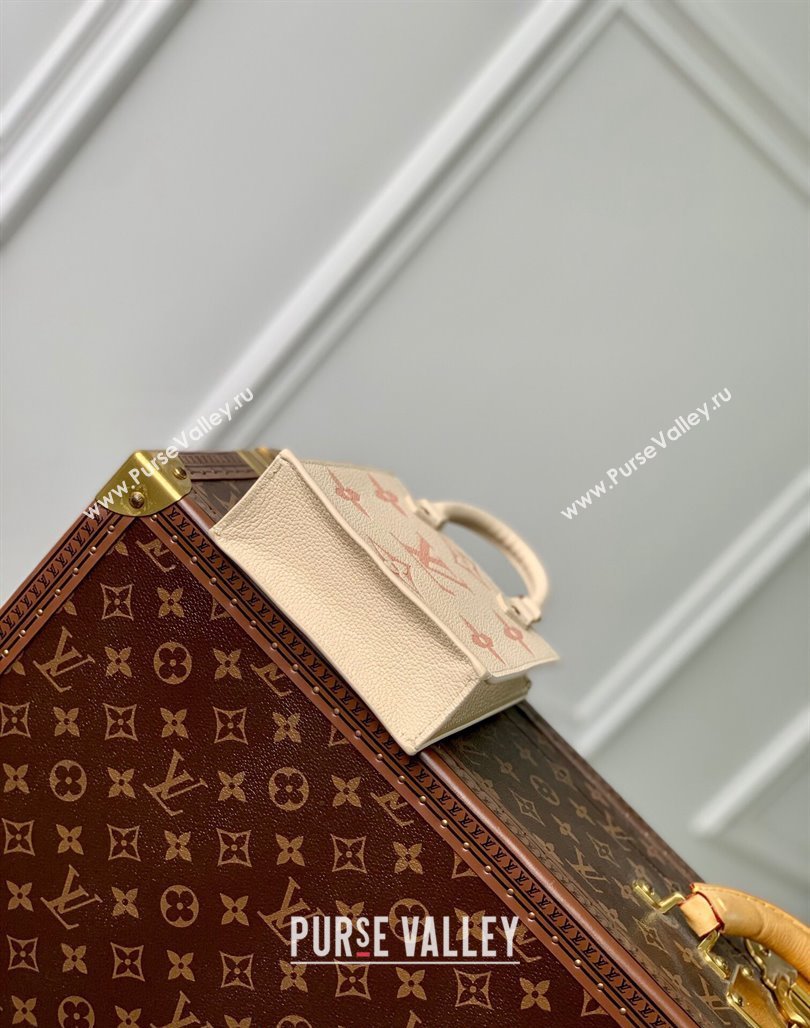 Louis Vuitton Petit Sac Plat Mini Tote Bag in Bicolor Monogram Leather M81416 Pink 2024 (KI-240117108)