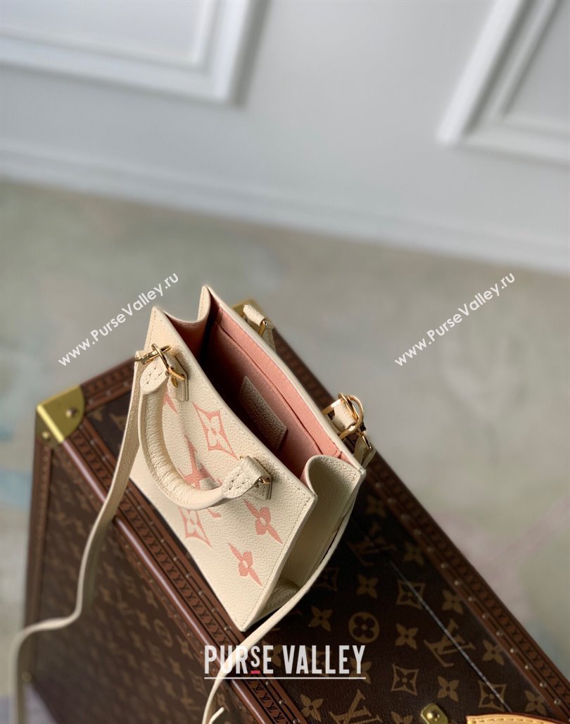 Louis Vuitton Petit Sac Plat Mini Tote Bag in Bicolor Monogram Leather M81416 Pink 2024 (KI-240117108)