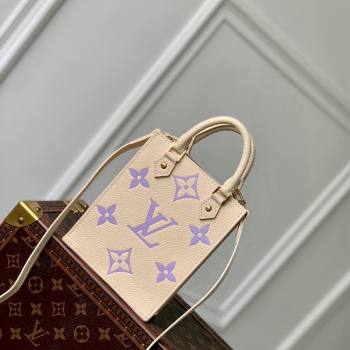 Louis Vuitton Petit Sac Plat Mini Tote Bag in Bicolor Monogram Leather M81416 Purple 2024 (KI-240117109)