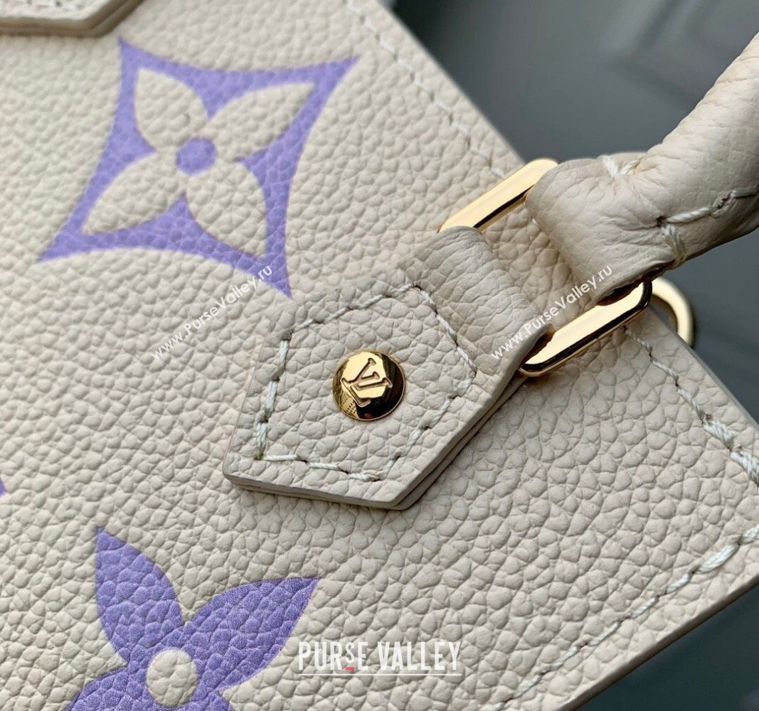 Louis Vuitton Petit Sac Plat Mini Tote Bag in Bicolor Monogram Leather M81416 Purple 2024 (KI-240117109)