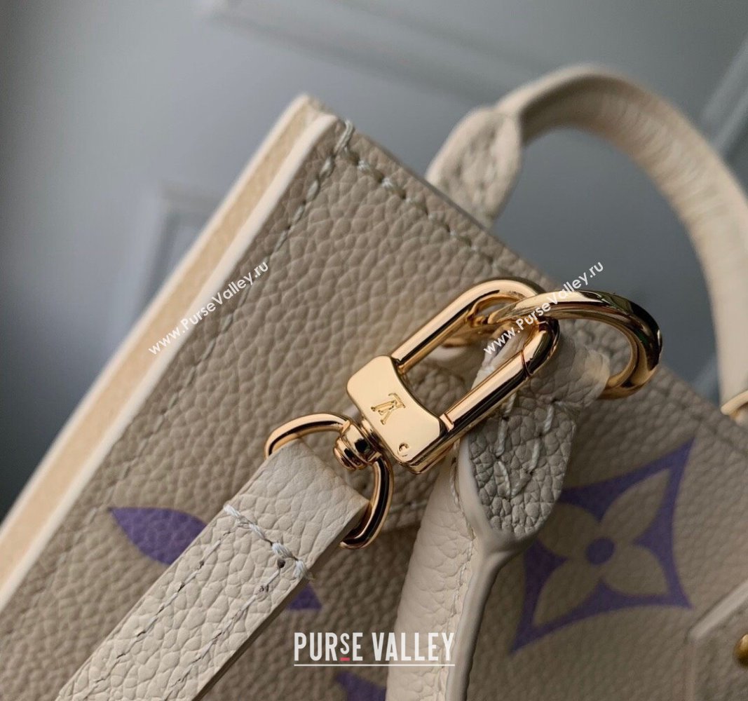 Louis Vuitton Petit Sac Plat Mini Tote Bag in Bicolor Monogram Leather M81416 Purple 2024 (KI-240117109)