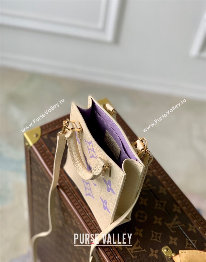 Louis Vuitton Petit Sac Plat Mini Tote Bag in Bicolor Monogram Leather M81416 Purple 2024 (KI-240117109)