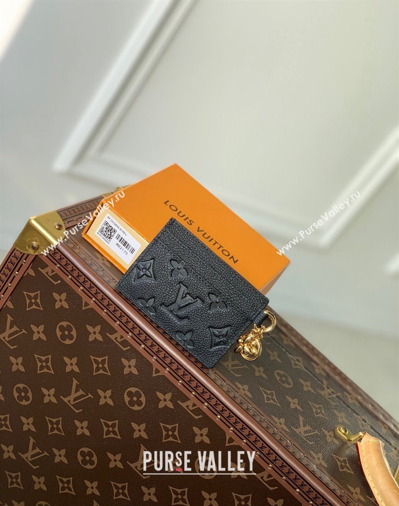 Louis Vuitton LV Charms Card Holder Monogram Empreinte Leather Black M82132 2024 (KI-240117068)