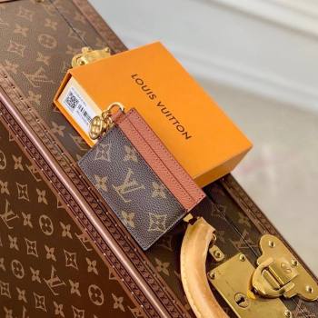 Louis Vuitton LV Charms Card Holder in Monogram Canvas and Leather M82739 Brown 2024 (KI-240117075)