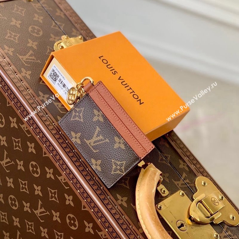 Louis Vuitton LV Charms Card Holder in Monogram Canvas and Leather M82739 Brown 2024 (KI-240117075)