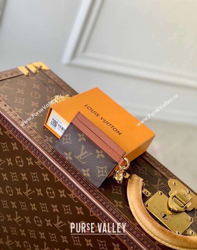 Louis Vuitton LV Charms Card Holder in Monogram Canvas and Leather M82739 Brown 2024 (KI-240117075)