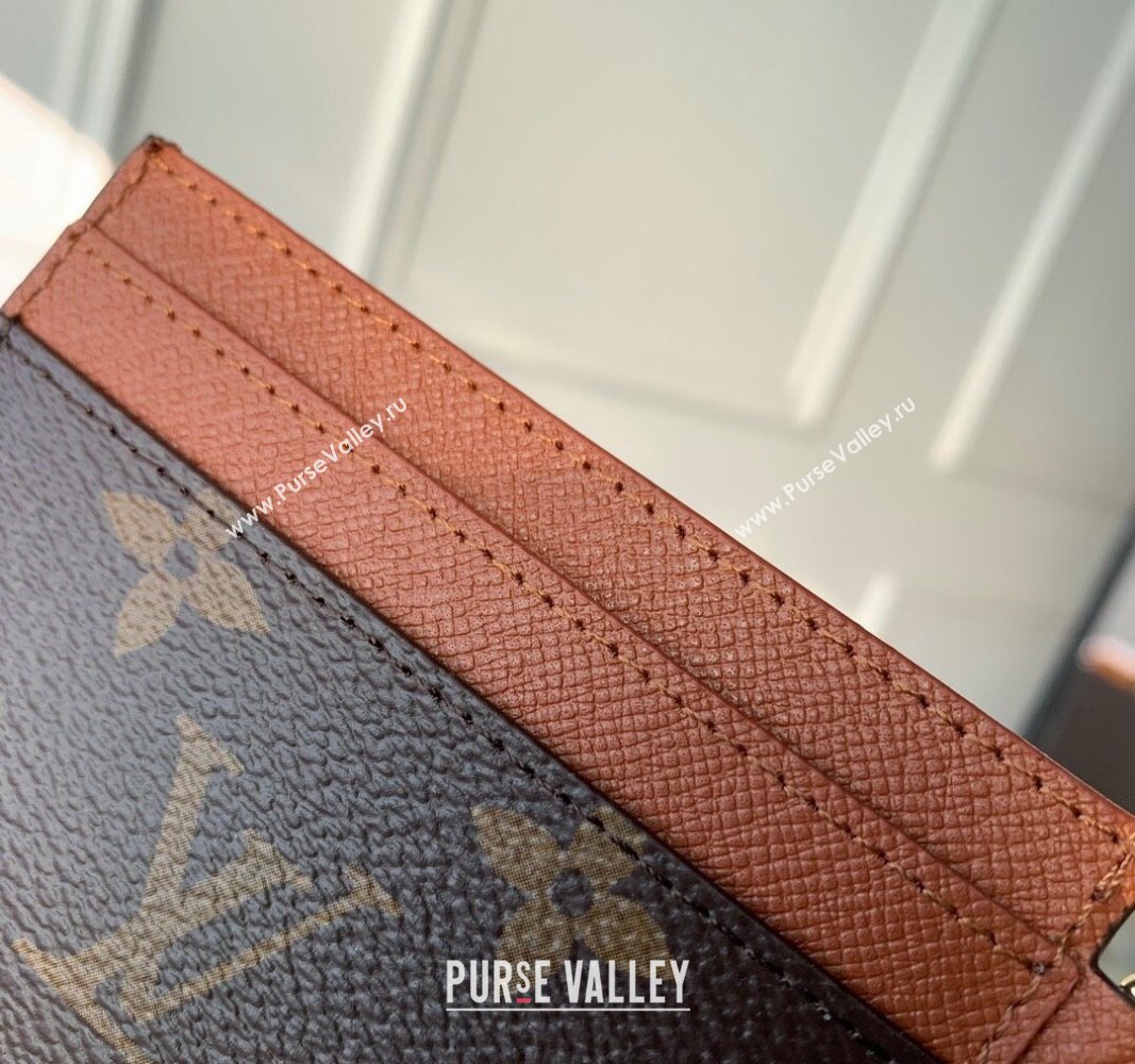 Louis Vuitton LV Charms Card Holder in Monogram Canvas and Leather M82739 Brown 2024 (KI-240117075)