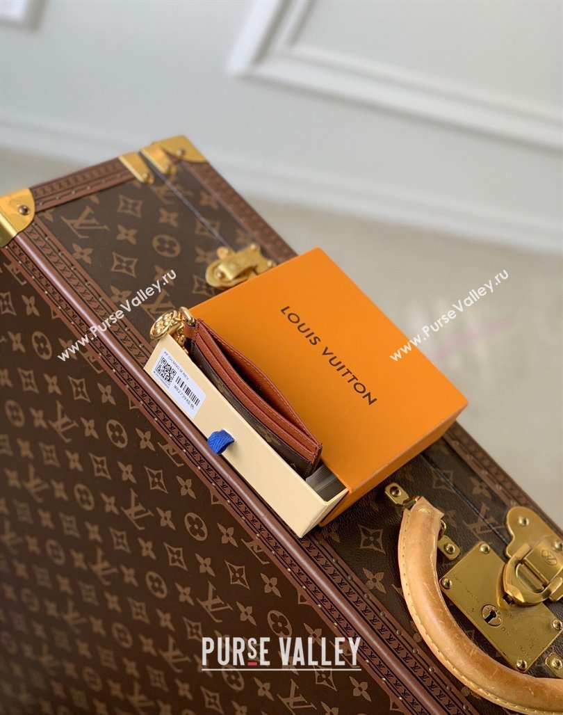 Louis Vuitton LV Charms Card Holder in Monogram Canvas and Leather M82739 Brown 2024 (KI-240117075)