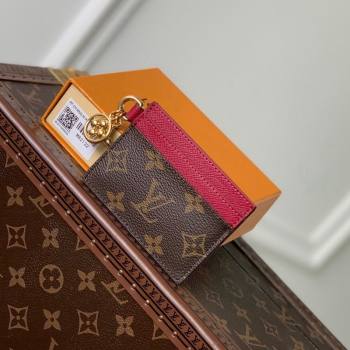 Louis Vuitton LV Charms Card Holder in Monogram Canvas and Leather M82739 Burgundy 2024 (KI-240117076)