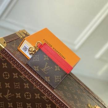 Louis Vuitton LV Charms Card Holder in Monogram Canvas and Leather M82739 Red 2024 (KI-240117077)