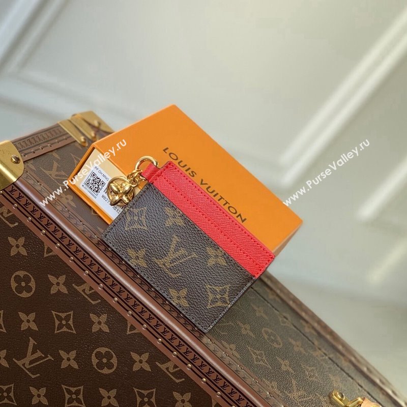 Louis Vuitton LV Charms Card Holder in Monogram Canvas and Leather M82739 Red 2024 (KI-240117077)